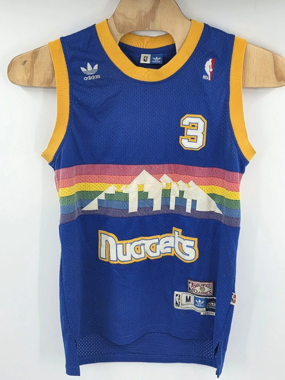 Adidas NBA Hardwood Classics Denver Nuggets Allen Iverson #3 Jersey Blue Medium